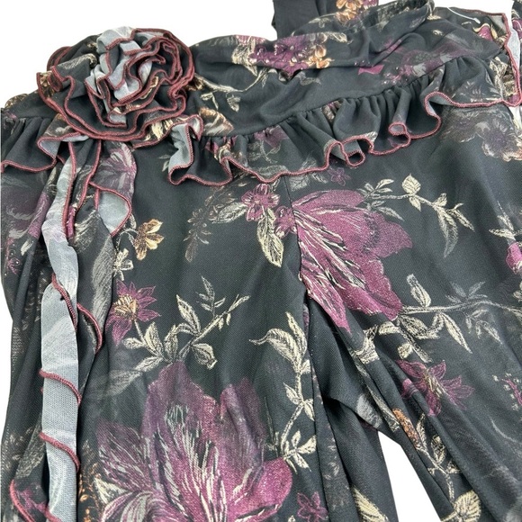 NEW Free People Night Blooms Mesh Pants Sheer Rosette - Picture 5 of 9